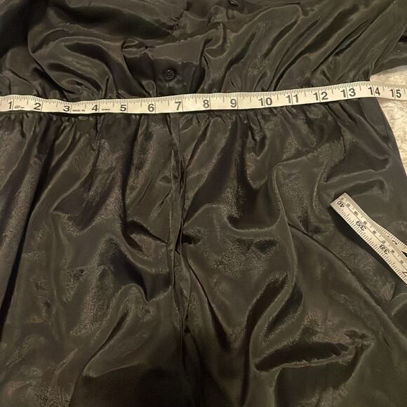Rhapsody Black Shiny Shirt Dress Size Large - Picture 11 of 12